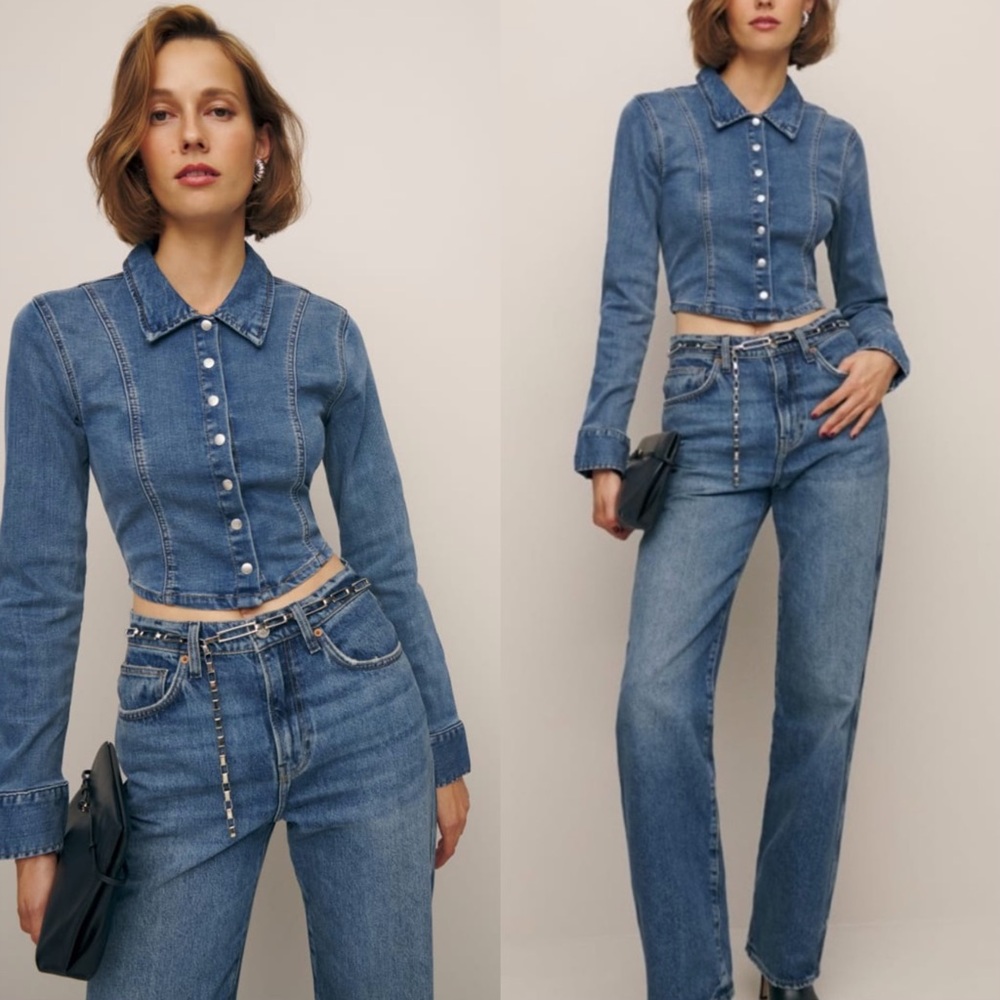 reformation Isa Denim Shirt